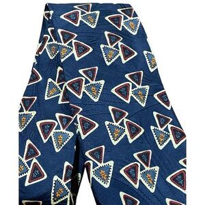 Abercrombie & Fitch / Blue Necktie / Geometric Print / Hand Sewn / Silk